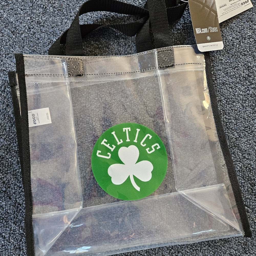 Boston Celtics clear 11x11 tote bag